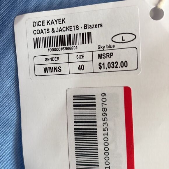 DICE KAYEK Suit Jacket Sky Polyester, Silk - Blue size Large NWT $1032 - Picture 3 of 7